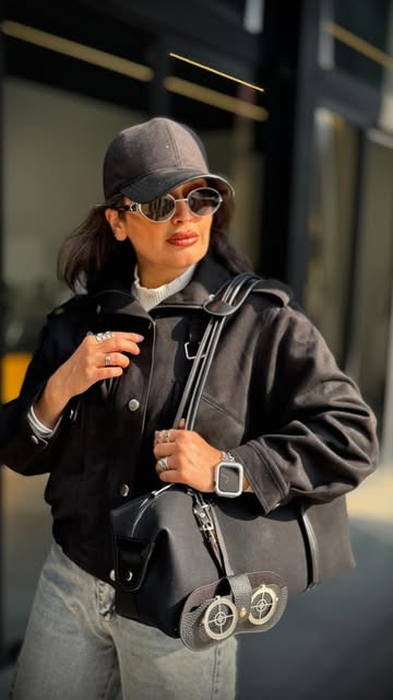 بامبر سوئیت مشکی شیک برای استایل زمستانی و پاییزی